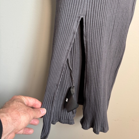 Divided H&M Long Sleeve Ribbed Bodycon Maxi Dress Gray Small - Stretch Evening - Picture 6 of 11